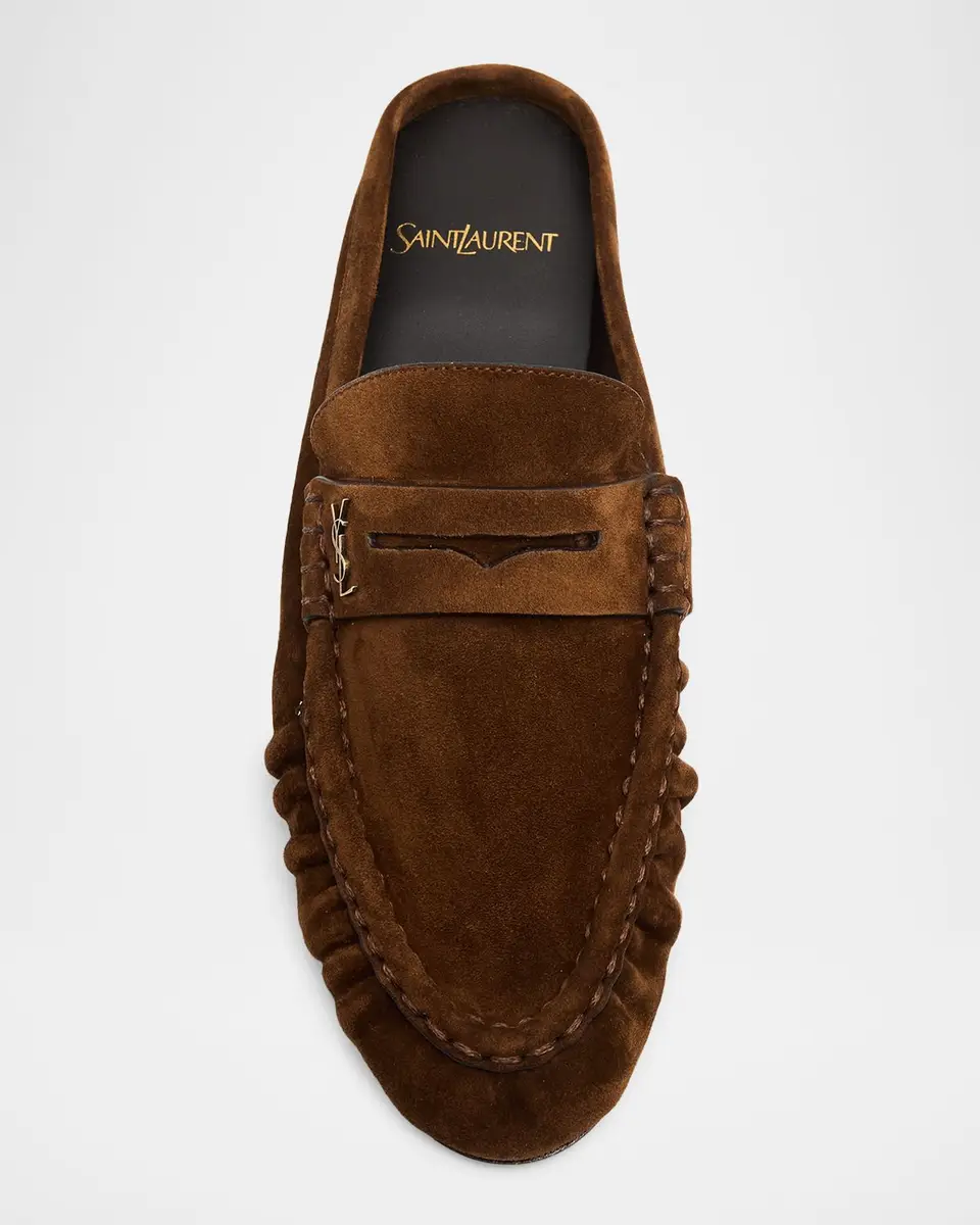 Saint Laurent Le Loafer Suede Penny Loafer Mules | Thumbnail 6 Saint Laurent Le Loafer Suede Penny Loafer Mules | Thumbnail 6