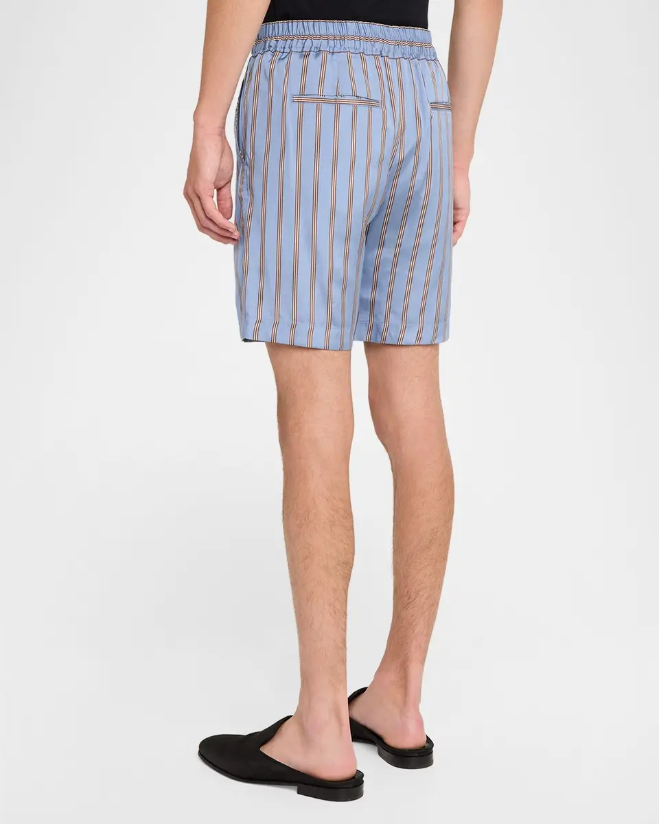 Tom Ford Men's Silk Stripe Jacquard Pull-On Shorts | Thumbnail 3 Tom Ford Men's Silk Stripe Jacquard Pull-On Shorts | Thumbnail 3