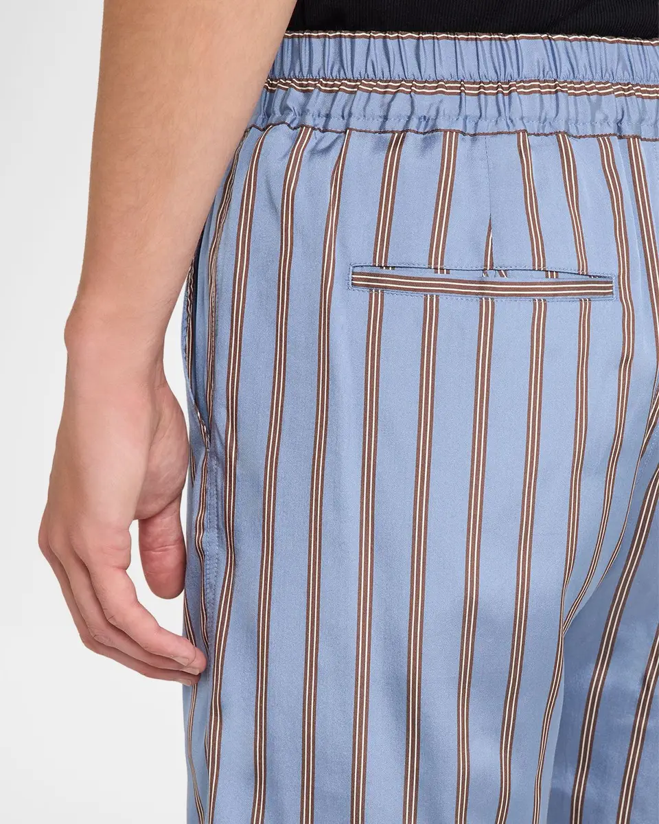 Tom Ford Men's Silk Stripe Jacquard Pull-On Shorts | Thumbnail 5 Tom Ford Men's Silk Stripe Jacquard Pull-On Shorts | Thumbnail 5