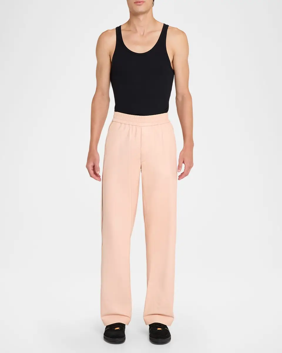 Tom Ford Men's Napa Leather Straight-Leg Pull-On Pants | Thumbnail 2