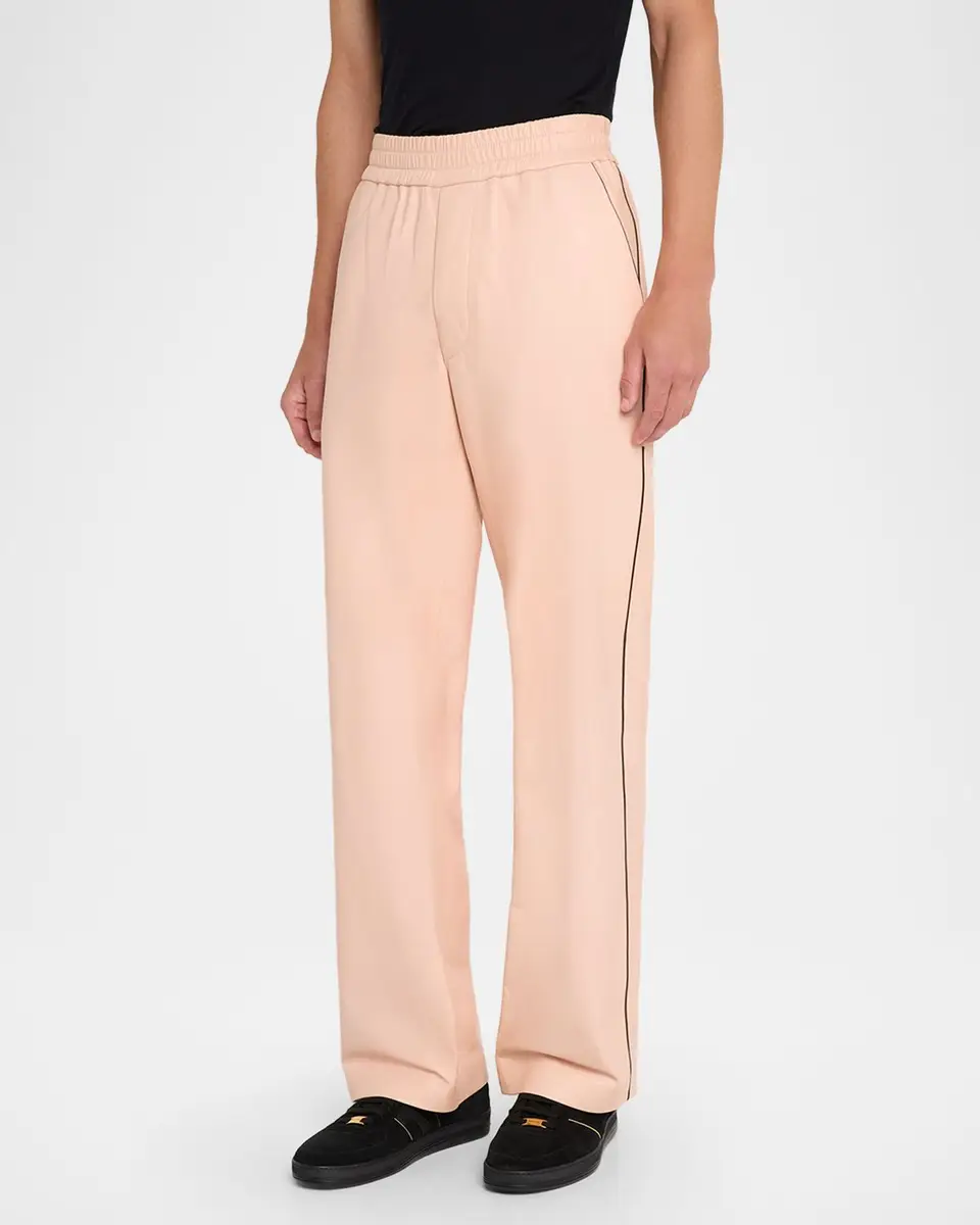 Tom Ford Men's Napa Leather Straight-Leg Pull-On Pants | Thumbnail 4