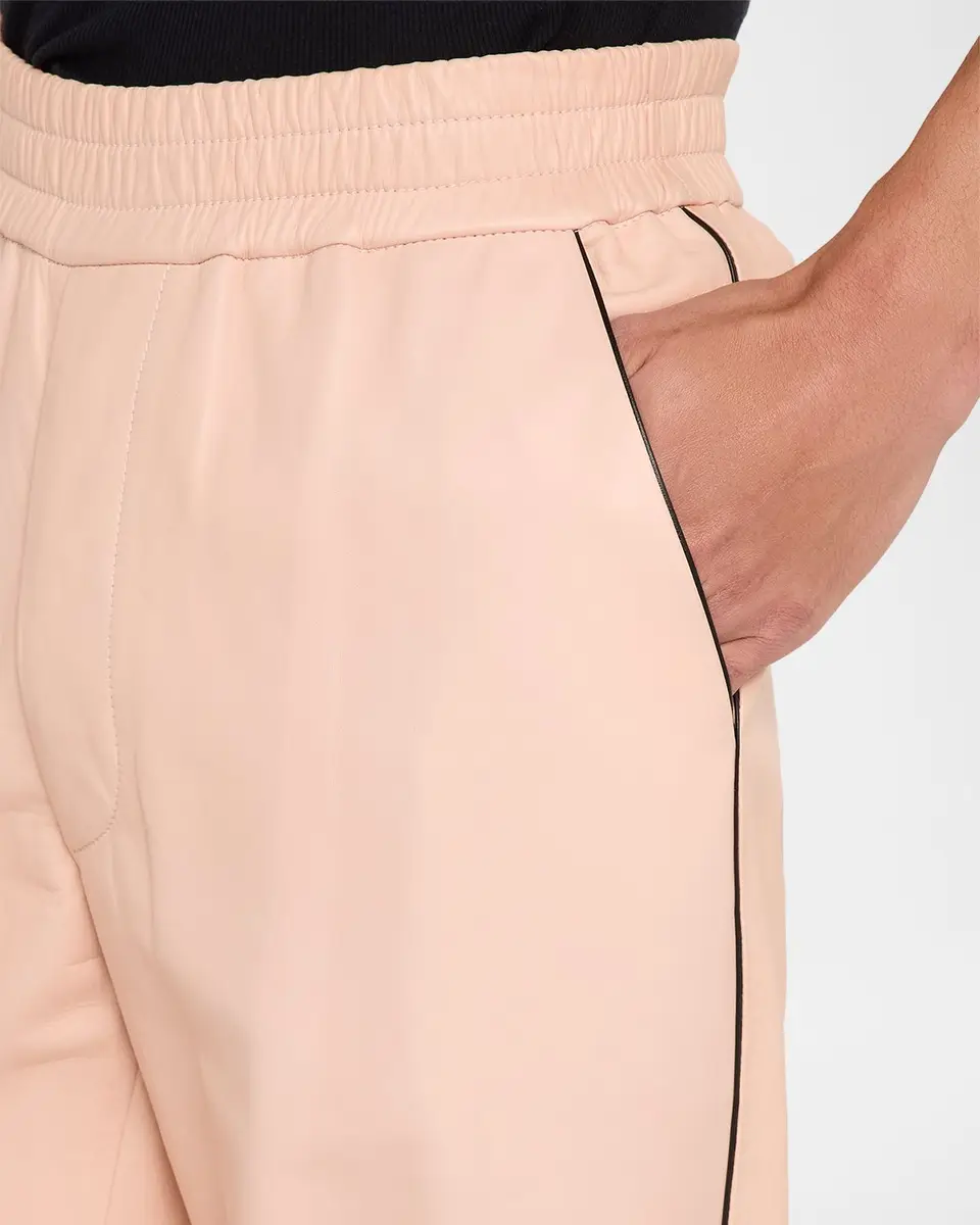 Tom Ford Men's Napa Leather Straight-Leg Pull-On Pants | Thumbnail 5