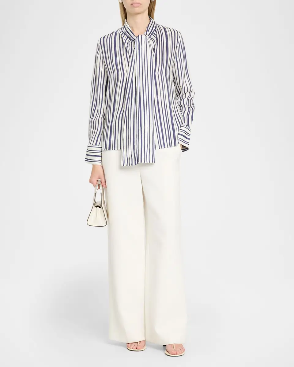 Akyn Studio Viola Striped Tie-Neck Shirt | Thumbnail 2