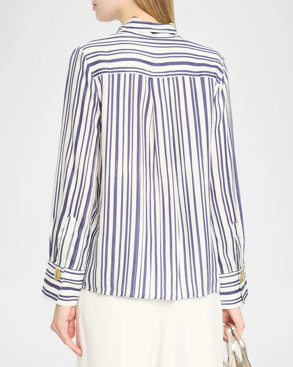 Akyn Studio Viola Striped Tie-Neck Shirt | Thumbnail 3