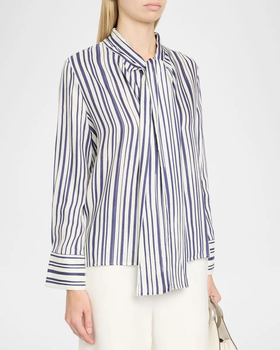 Akyn Studio Viola Striped Tie-Neck Shirt | Thumbnail 4