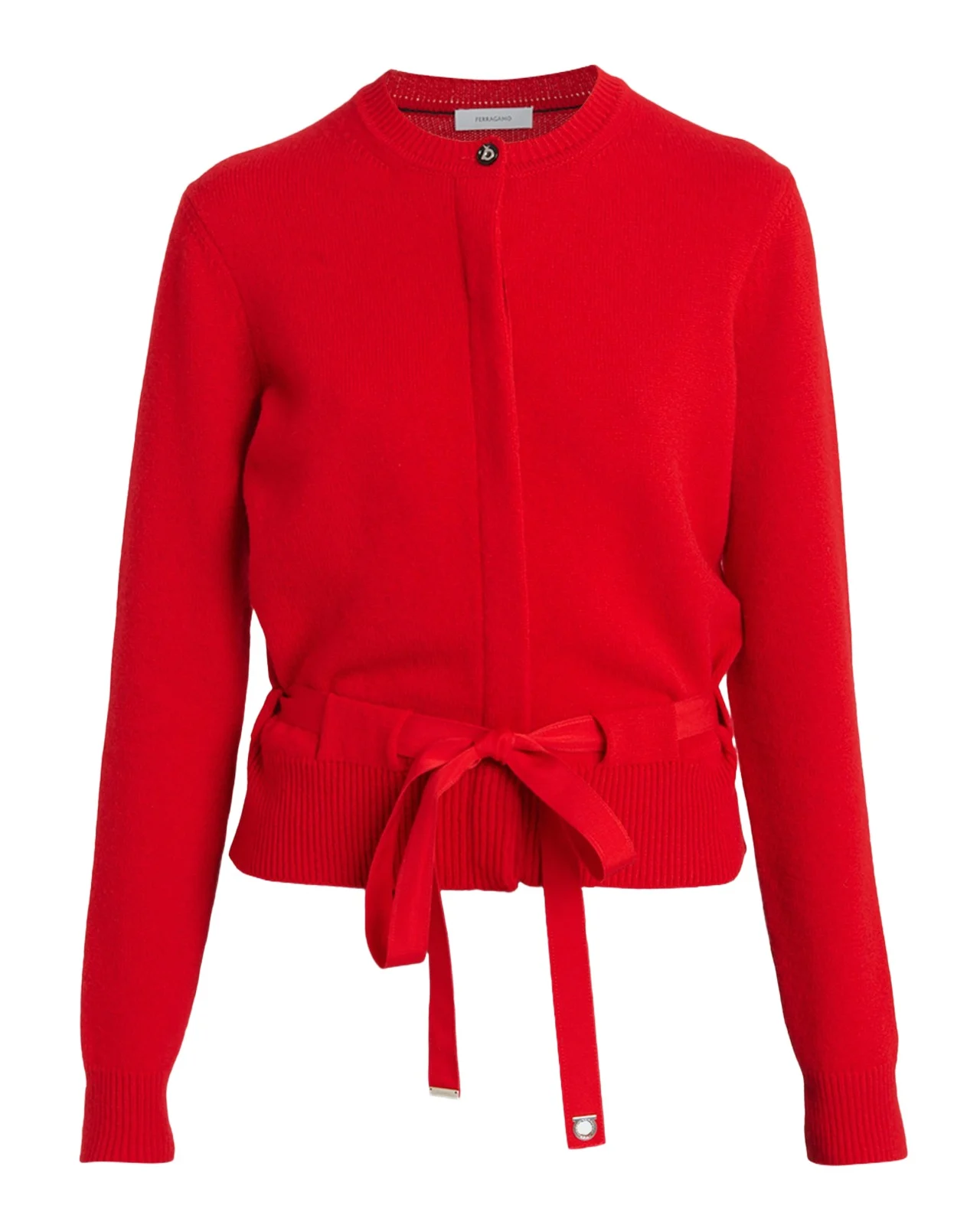 Belted Cashmere Crewneck Cardigan