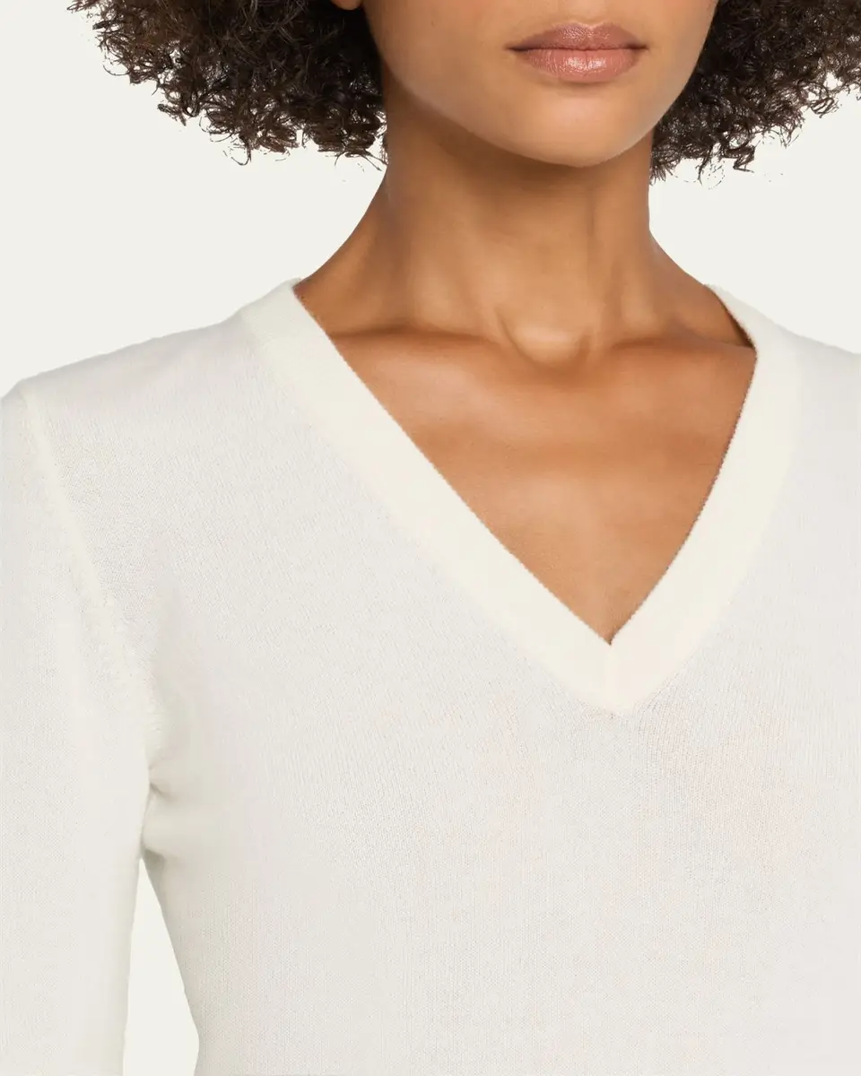 Brunello Cucinelli V-Neck Cashmere Sweater | Thumbnail 9