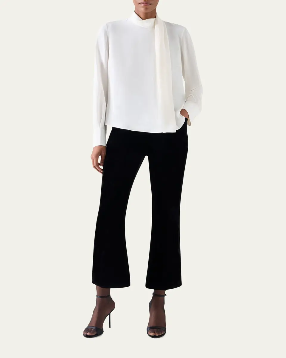 Akris punto Long-Sleeve Silk Scarf Blouse | Thumbnail 2 Akris punto Long-Sleeve Silk Scarf Blouse | Thumbnail 2