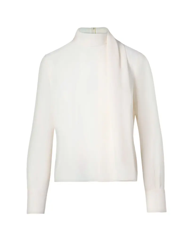 Akris punto Long-Sleeve Silk Scarf Blouse | Image 1 Akris punto Long-Sleeve Silk Scarf Blouse | Image 1