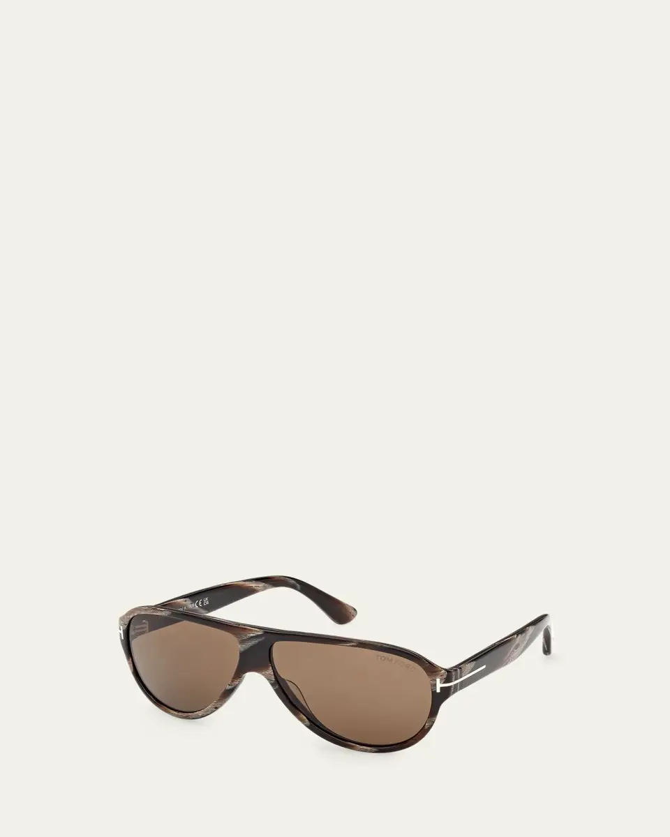Tom Ford Men's Samuele Acetate Aviator Sunglasses | Thumbnail 2