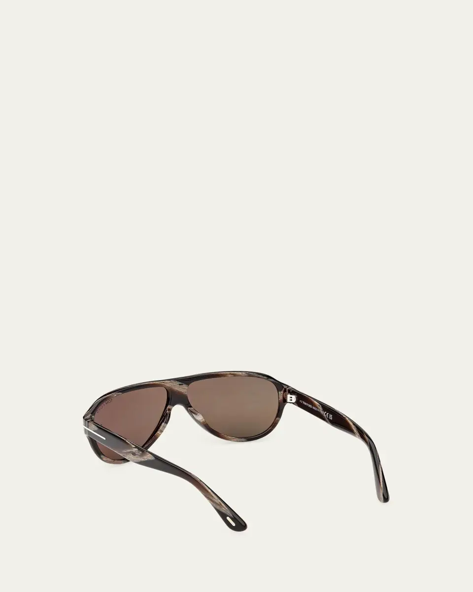 Tom Ford Men's Samuele Acetate Aviator Sunglasses | Thumbnail 4