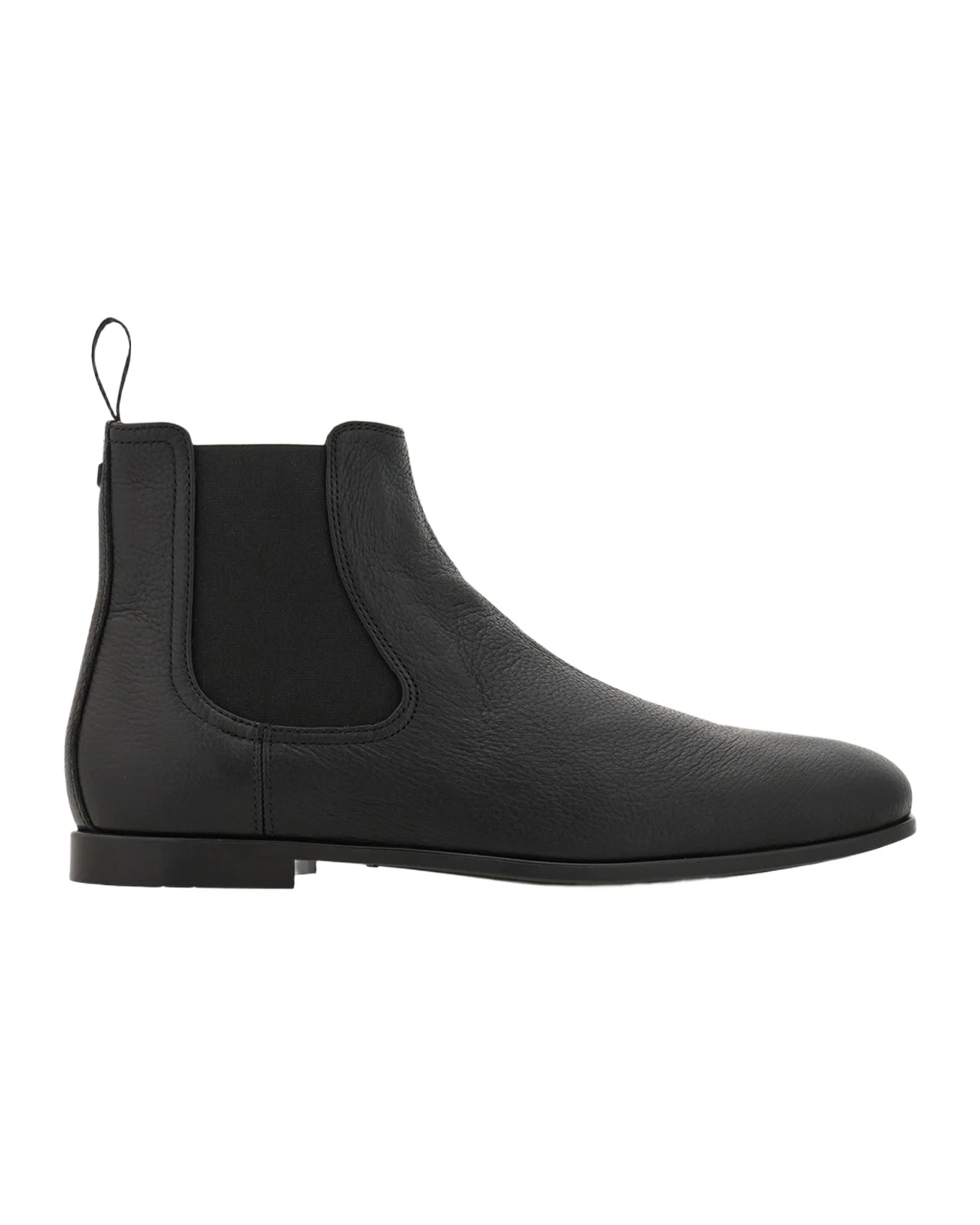 Men's Grained Leather Micro-Gancio Chelsea Boots Men's Grained Leather Micro-Gancio Chelsea Boots