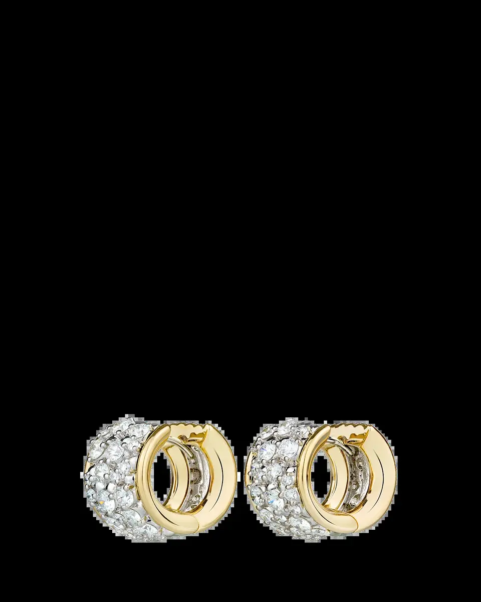 Paul Morelli 18K Two-Tone Gold Diamond Hoop Earrings, Large | Thumbnail 2 Paul Morelli 18K Two-Tone Gold Diamond Hoop Earrings, Large | Thumbnail 2