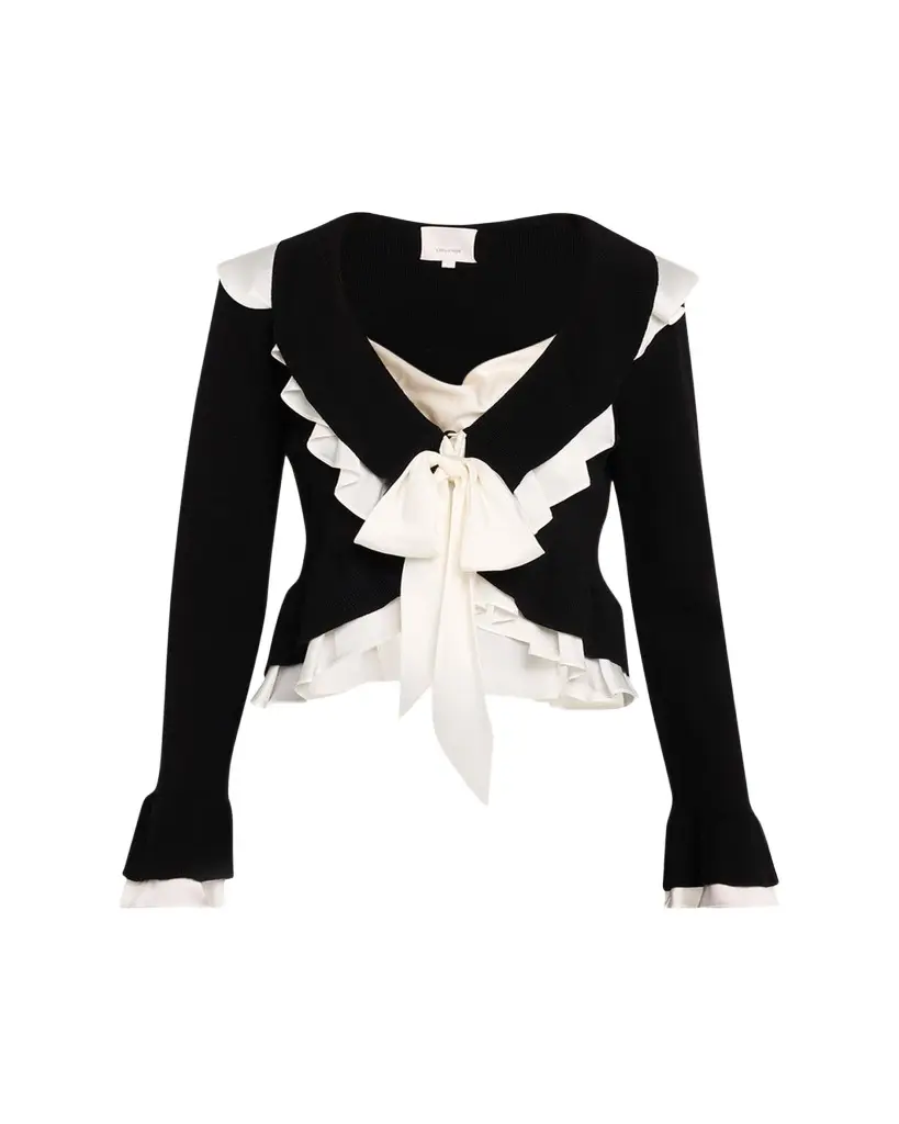 Melinda Ruffled Tie-Front Cardigan Melinda Ruffled Tie-Front Cardigan