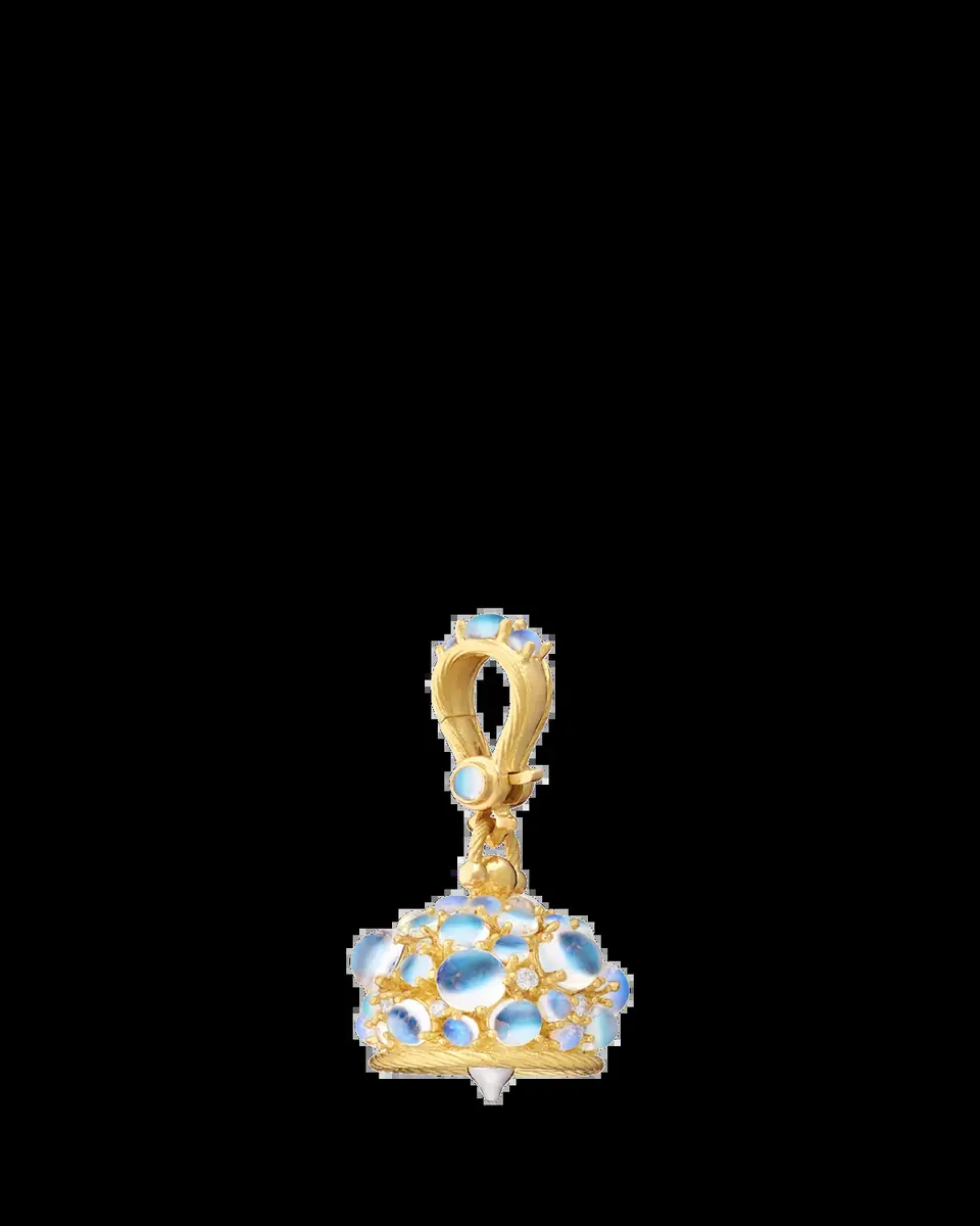 Paul Morelli 18K Yellow Gold Blue Moonstone & Diamond Meditation Bell Pendant, 0.19tcw | Thumbnail 2 Paul Morelli 18K Yellow Gold Blue Moonstone & Diamond Meditation Bell Pendant, 0.19tcw | Thumbnail 2