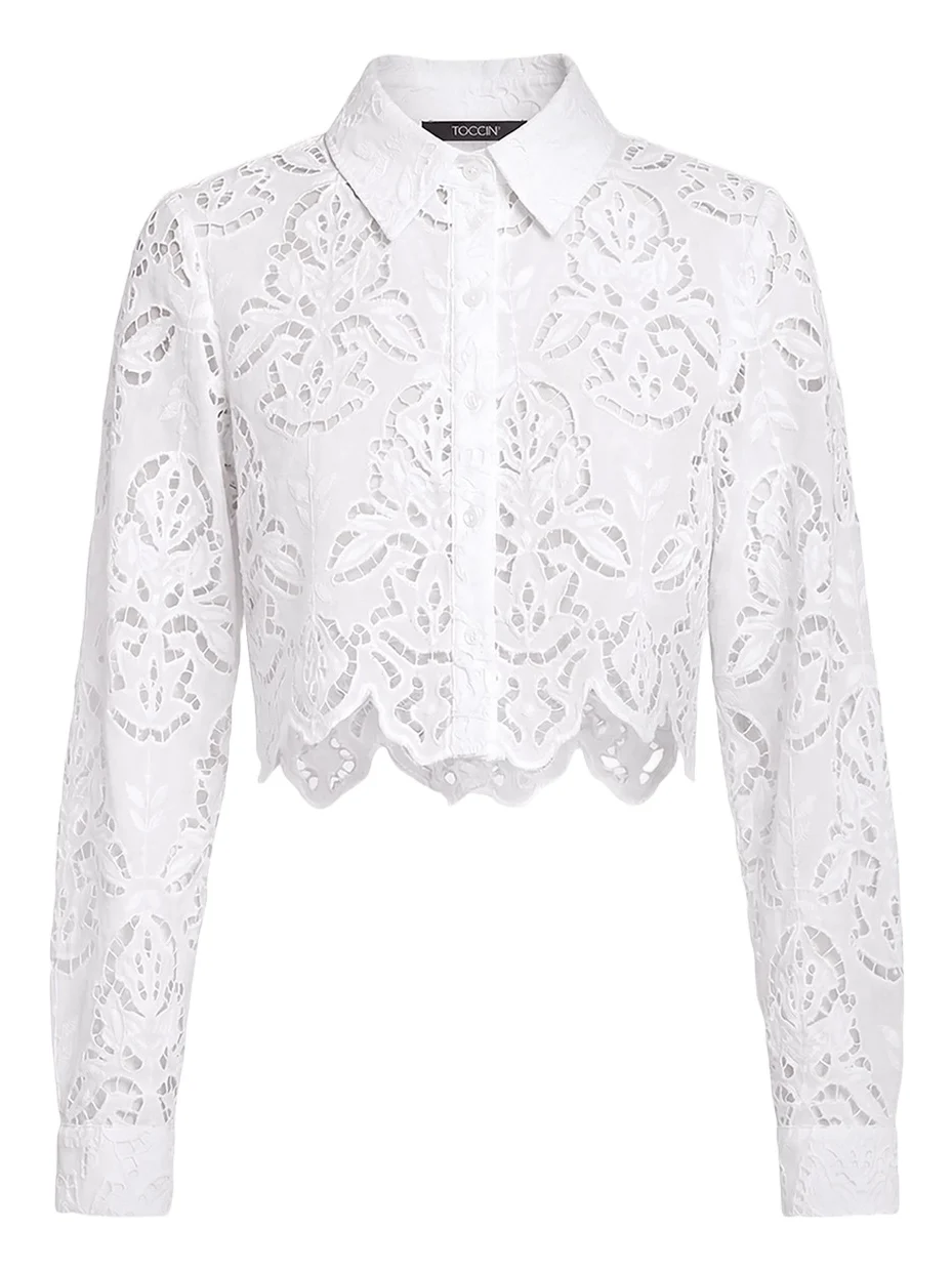 Toccin Jilly Embroidered Cropped Blouse