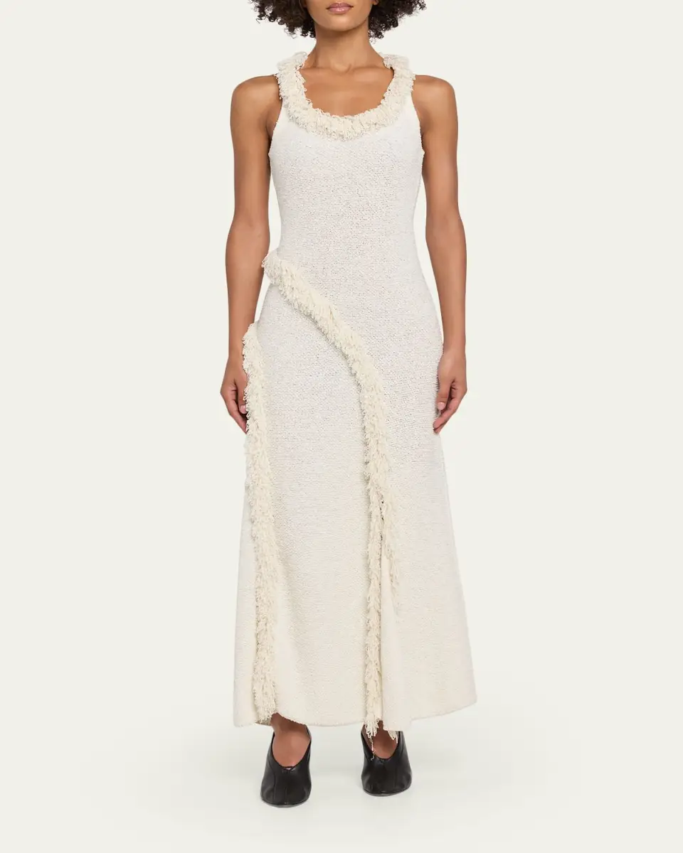Proenza Schouler Nilo Textured Wool Long Sleeveless Dress | Thumbnail 2 Proenza Schouler Nilo Textured Wool Long Sleeveless Dress | Thumbnail 2
