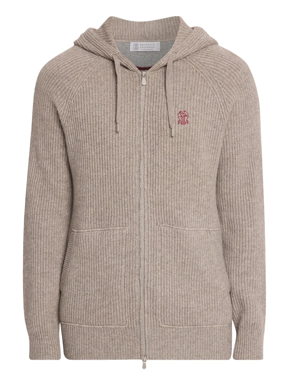 Brunello Cucinelli Men's Cashmere Rib Full-Zip Hoodie