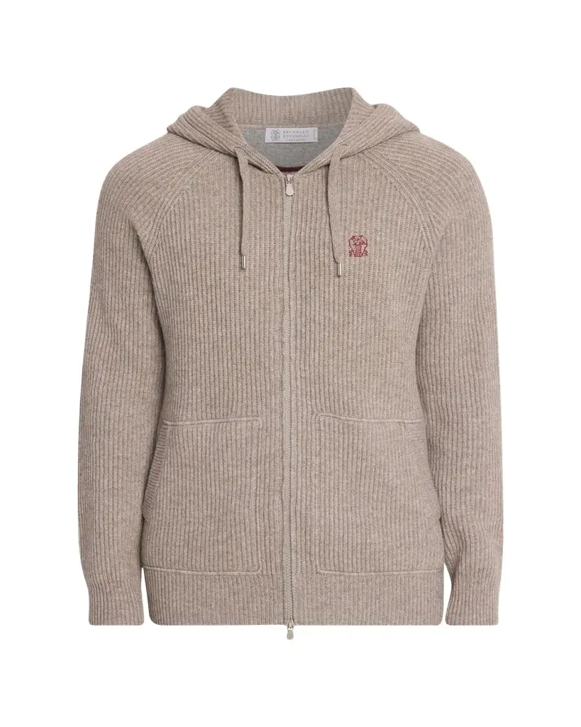 Men's Cashmere Rib Full-Zip Hoodie Men's Cashmere Rib Full-Zip Hoodie