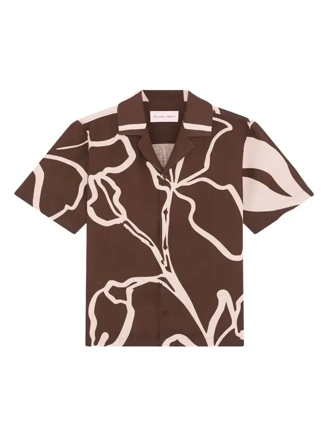 Men's Roberto Floral-Print Linen Shirt Men's Roberto Floral-Print Linen Shirt
