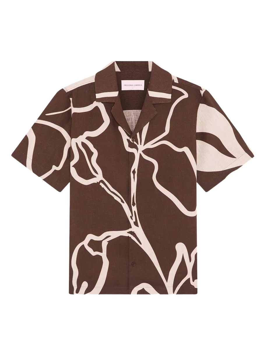 Men's Roberto Floral-Print Linen Shirt