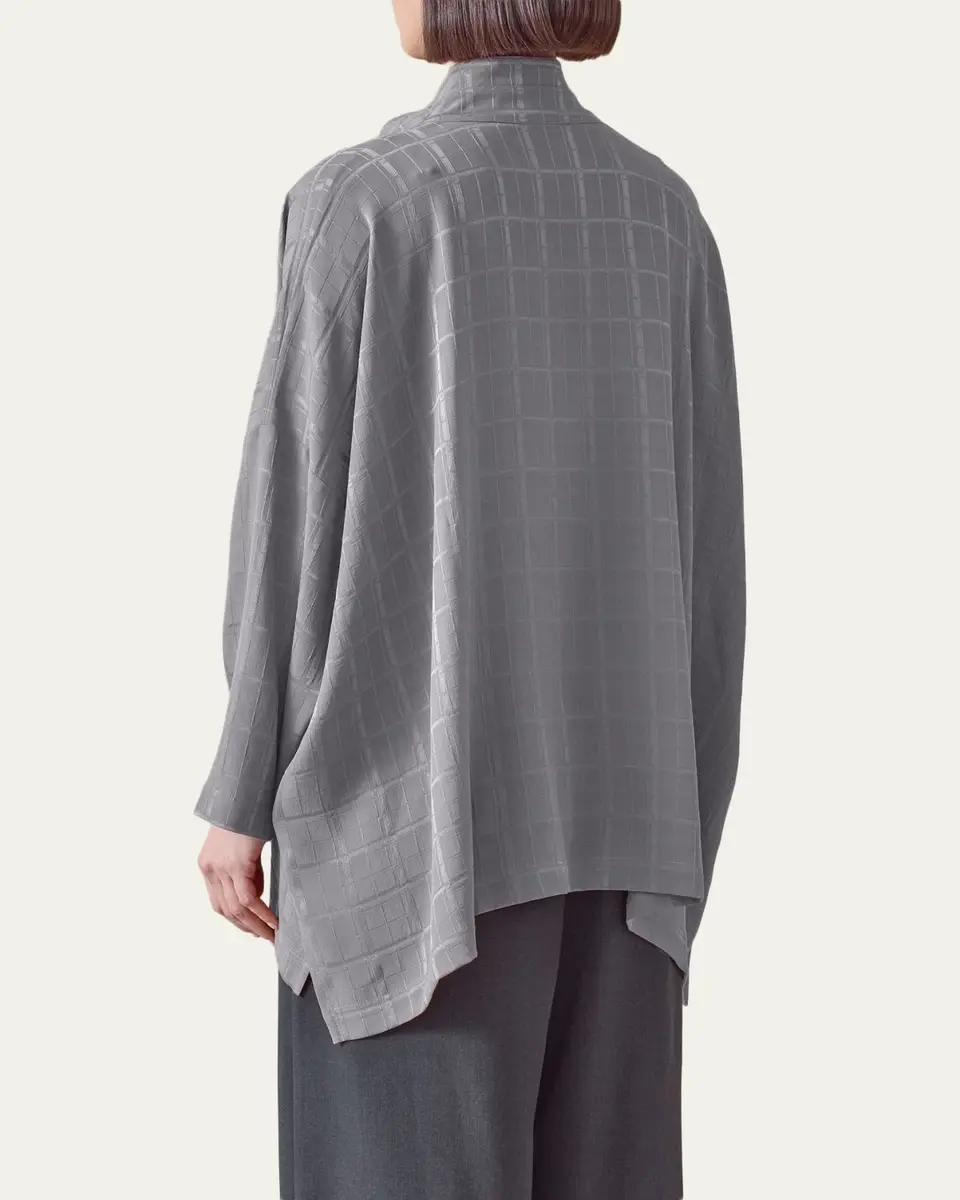 Eskandar Jacquard Silk Satin Shirt | Thumbnail 3 Eskandar Jacquard Silk Satin Shirt | Thumbnail 3