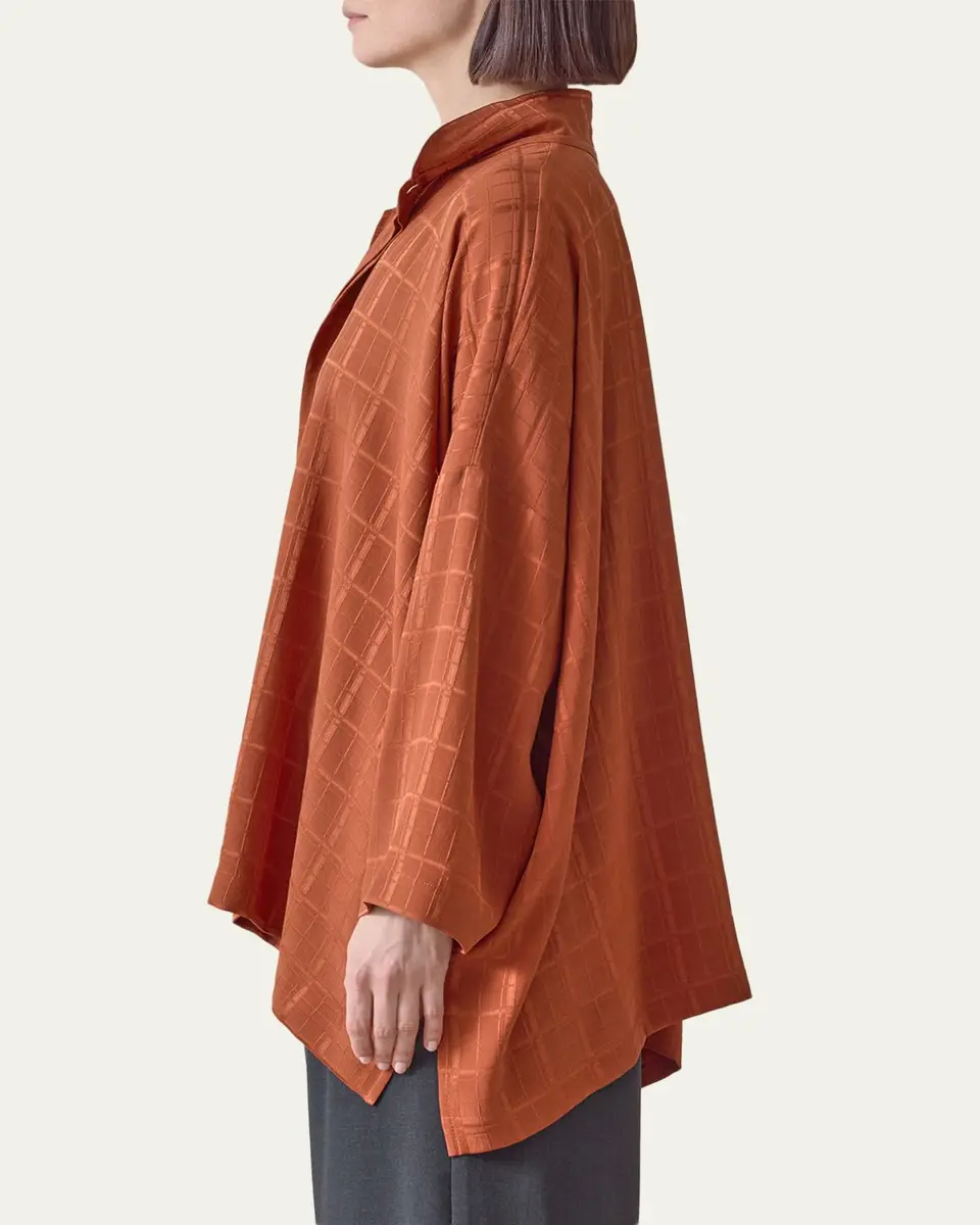 Eskandar Jacquard Silk Satin Shirt | Thumbnail 9 Eskandar Jacquard Silk Satin Shirt | Thumbnail 9