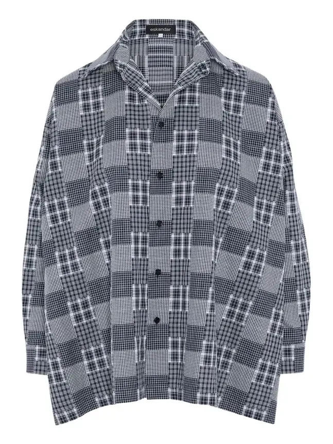 Cotton Patchwork Slim A-Line Shirt Cotton Patchwork Slim A-Line Shirt