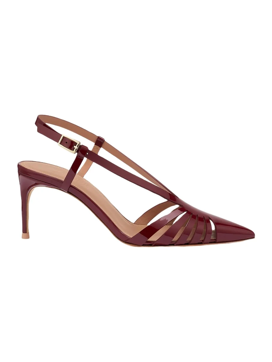 Janette 70mm Patent Leather Slingback Pumps