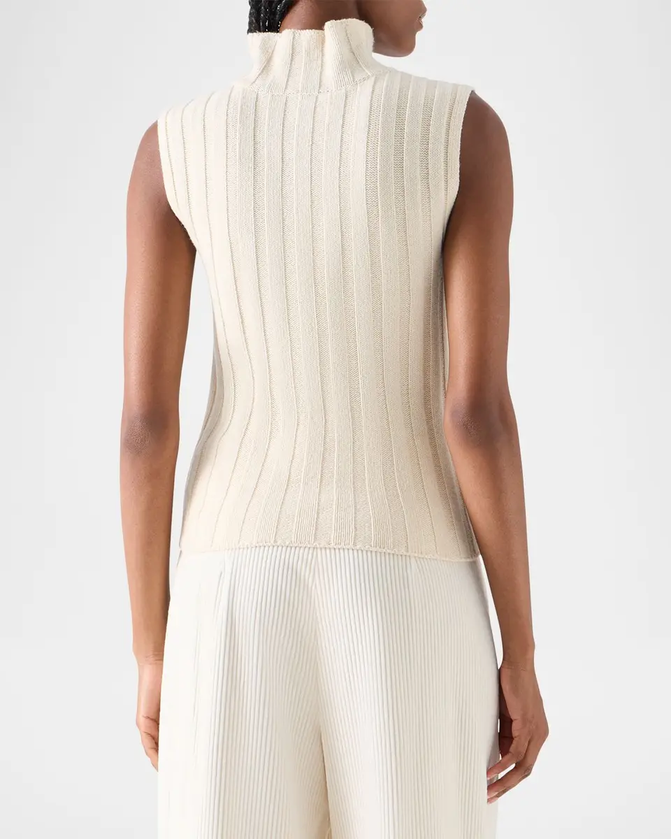 Akris punto Chunky Rib Turtleneck Tank Top | Thumbnail 3 Akris punto Chunky Rib Turtleneck Tank Top | Thumbnail 3