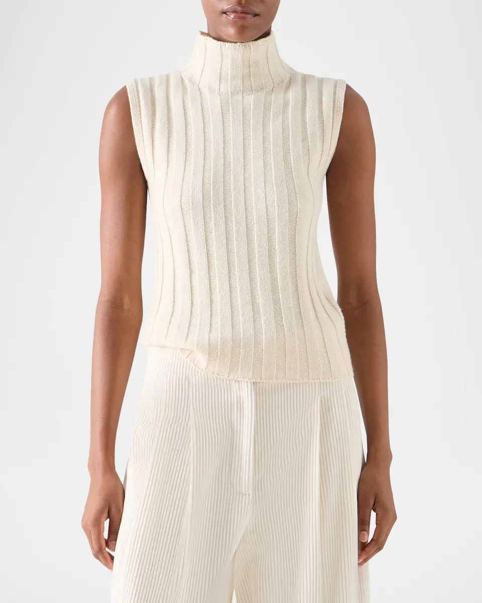Akris punto Chunky Rib Turtleneck Tank Top | Thumbnail 4 Akris punto Chunky Rib Turtleneck Tank Top | Thumbnail 4