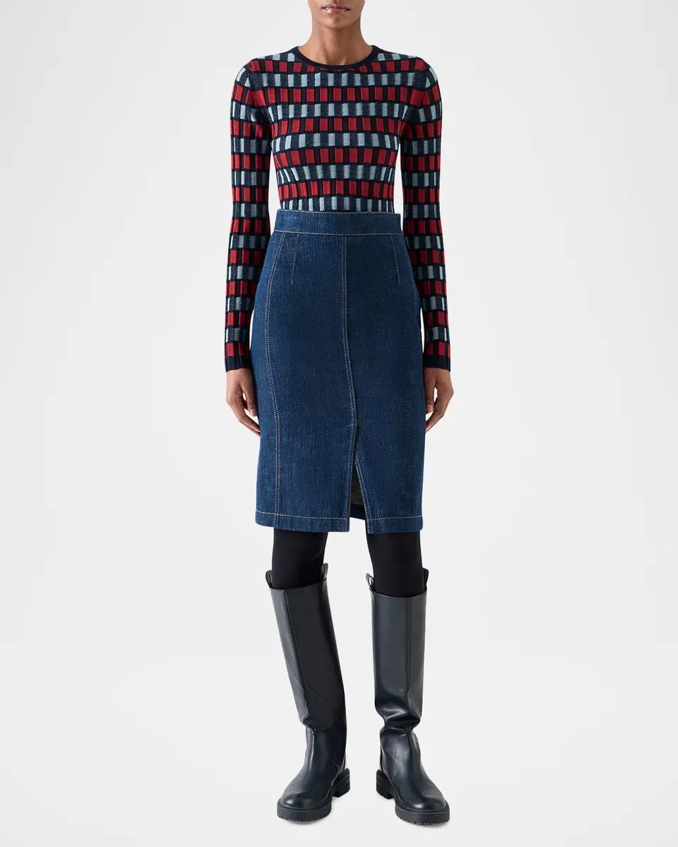 Akris punto Block Wool Knit Long-Sleeve Top | Thumbnail 2 Akris punto Block Wool Knit Long-Sleeve Top | Thumbnail 2