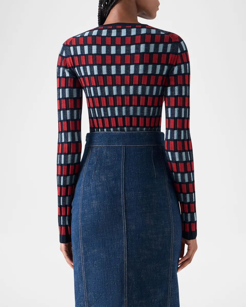 Akris punto Block Wool Knit Long-Sleeve Top | Thumbnail 3 Akris punto Block Wool Knit Long-Sleeve Top | Thumbnail 3
