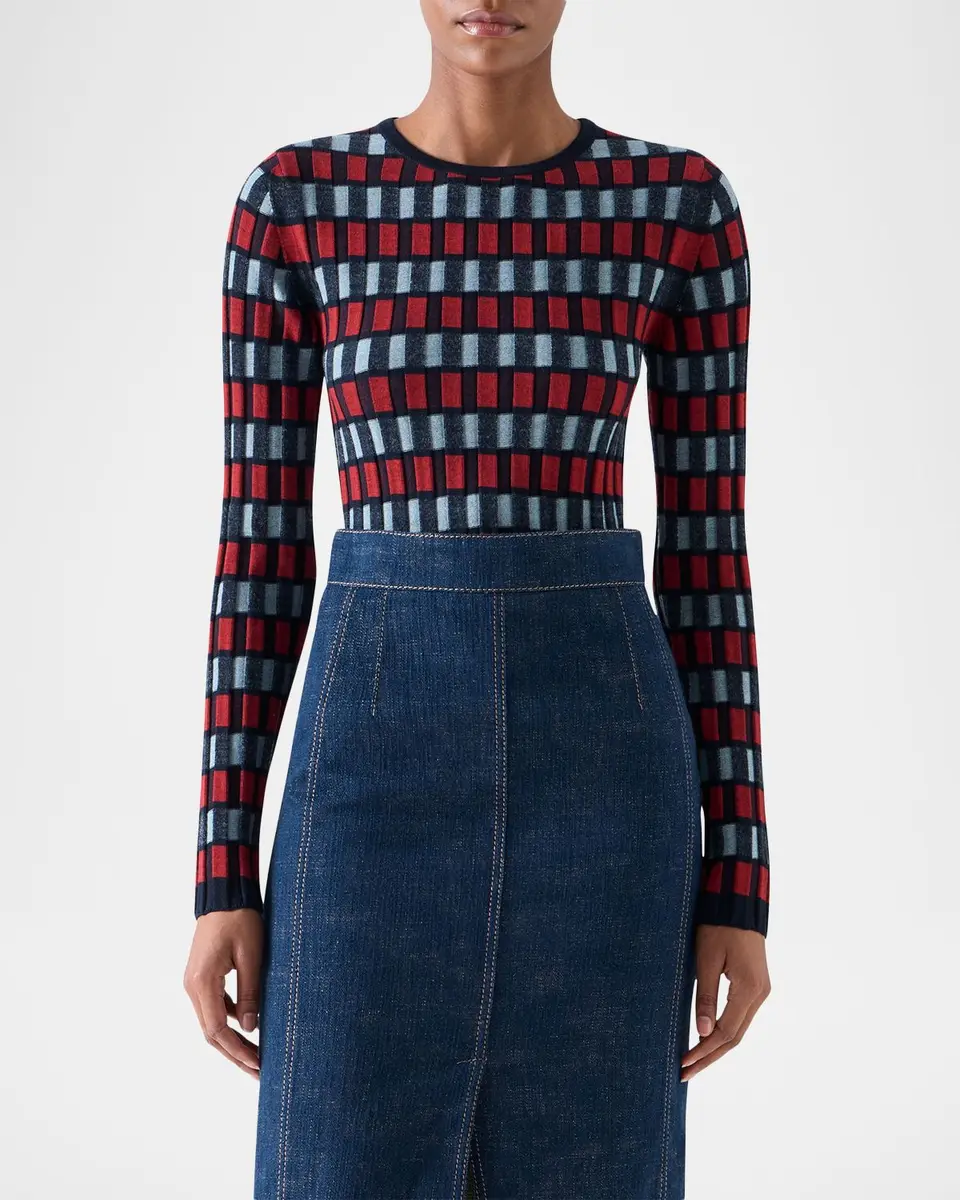 Akris punto Block Wool Knit Long-Sleeve Top | Thumbnail 4 Akris punto Block Wool Knit Long-Sleeve Top | Thumbnail 4