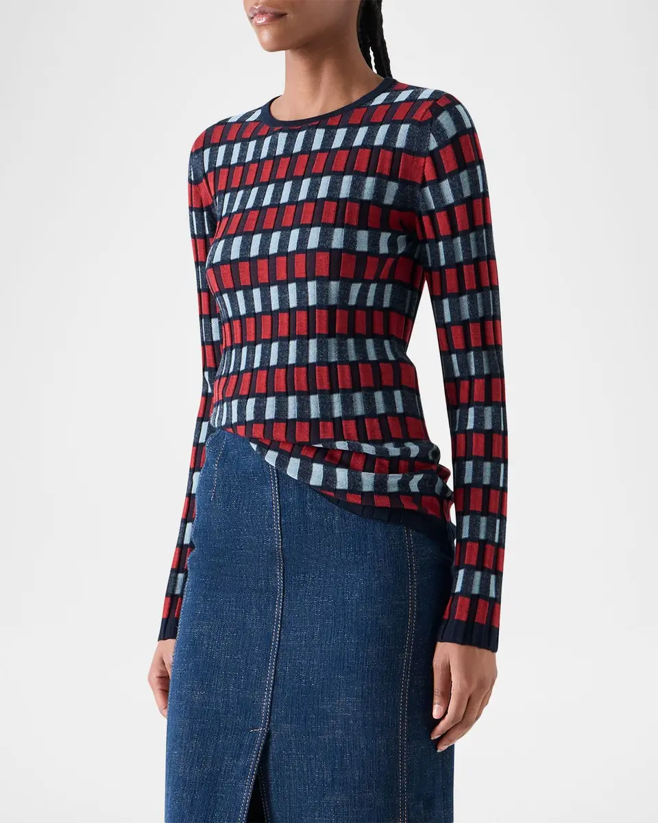Akris punto Block Wool Knit Long-Sleeve Top | Thumbnail 6 Akris punto Block Wool Knit Long-Sleeve Top | Thumbnail 6
