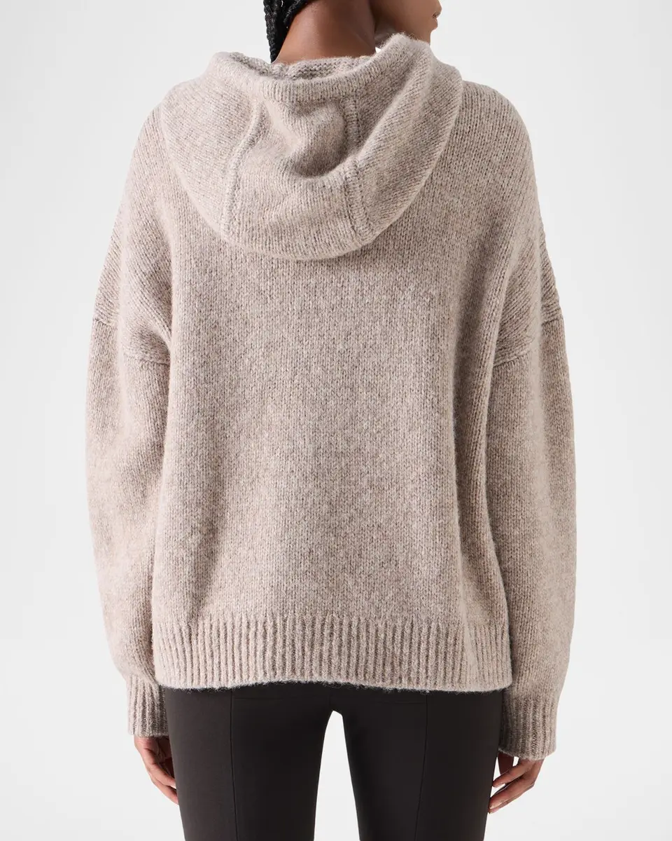 Akris punto Fluffy Alpaca-Wool Knit Hoodie | Thumbnail 3 Akris punto Fluffy Alpaca-Wool Knit Hoodie | Thumbnail 3