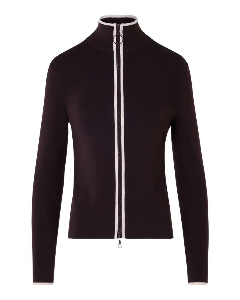 Merino Wool Knit Zip Cardigan