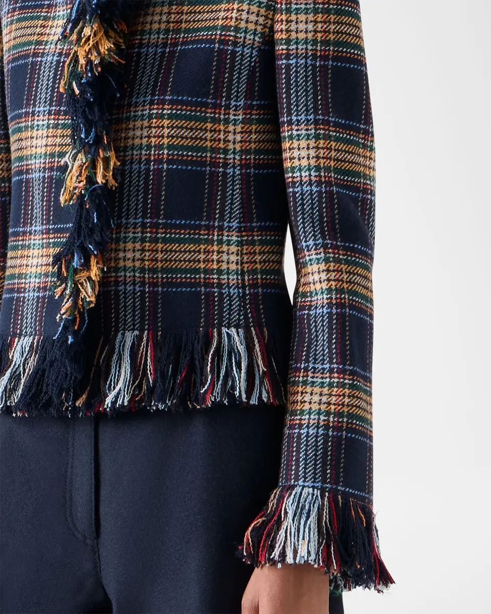 Akris punto Plaid Tweed Wool-Blend Jacket | Thumbnail 5