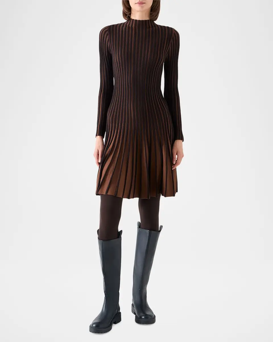 Akris punto Pleated Wool Dress | Thumbnail 2 Akris punto Pleated Wool Dress | Thumbnail 2