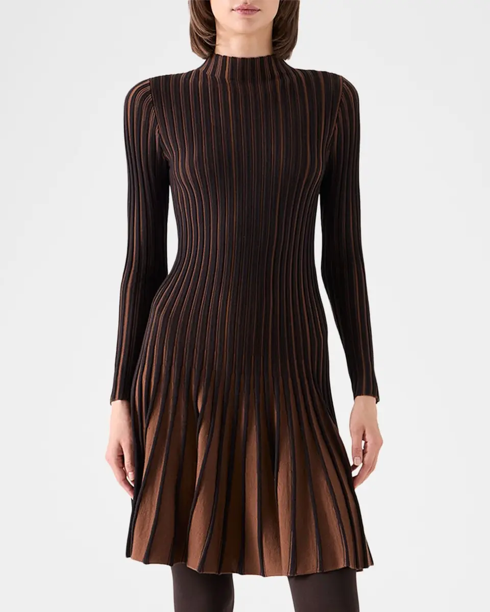 Akris punto Pleated Wool Dress | Thumbnail 4 Akris punto Pleated Wool Dress | Thumbnail 4