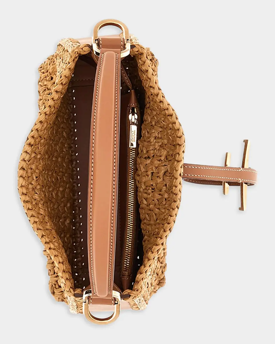 Tod's T Timeless Mini Raffia Bucket Bag | Thumbnail 3 Tod's T Timeless Mini Raffia Bucket Bag | Thumbnail 3
