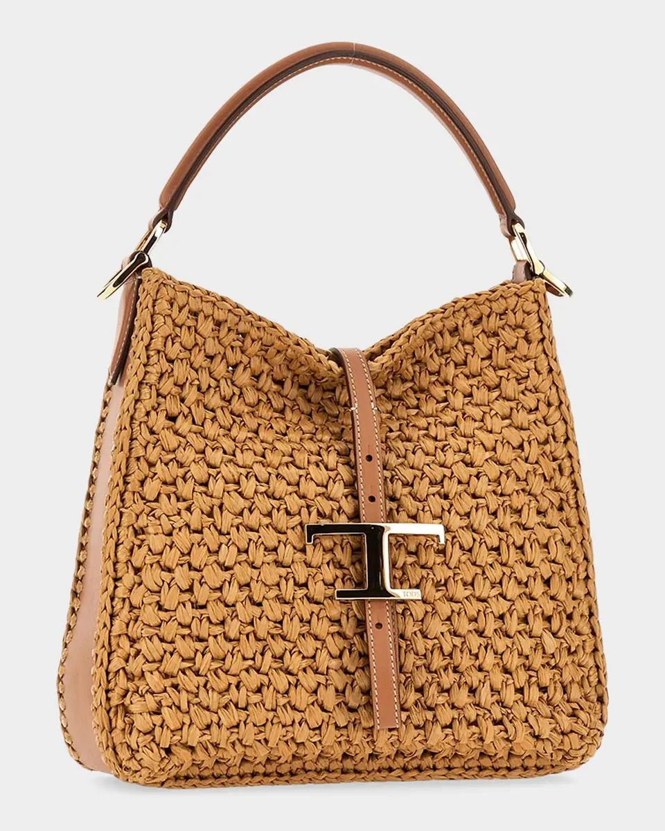 Tod's T Timeless Mini Raffia Bucket Bag | Thumbnail 4 Tod's T Timeless Mini Raffia Bucket Bag | Thumbnail 4