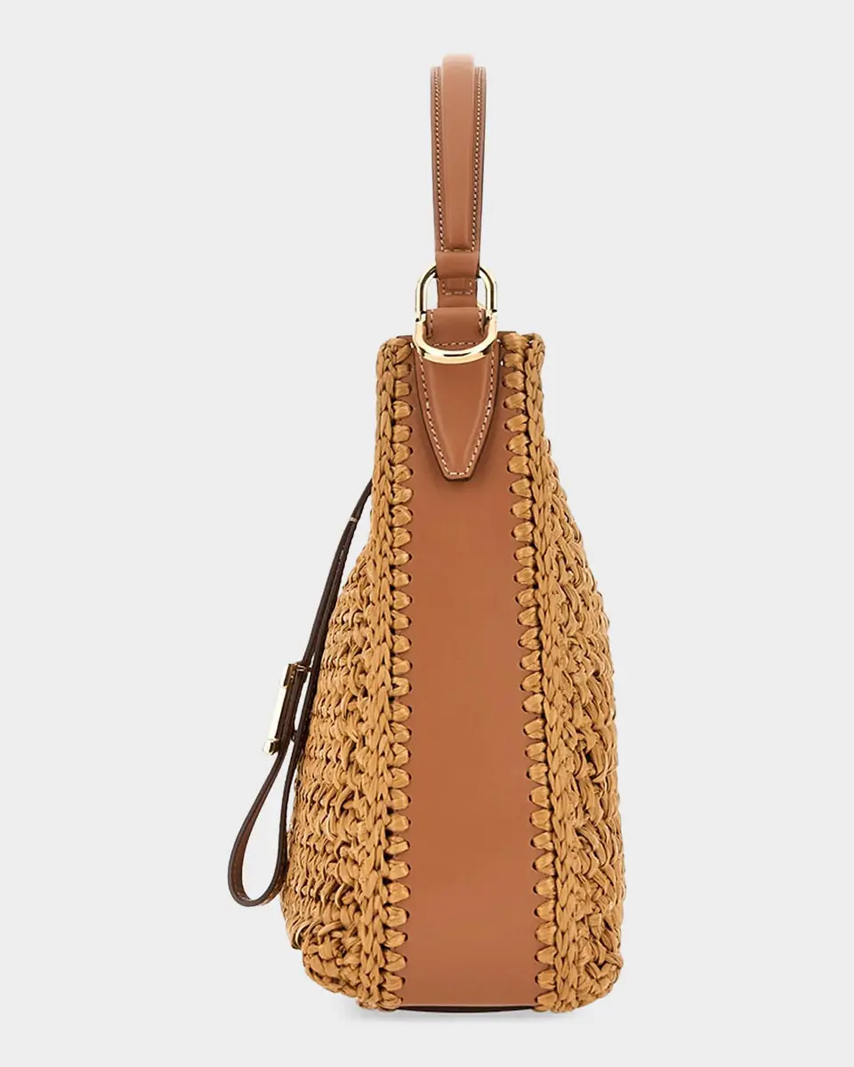 Tod's T Timeless Mini Raffia Bucket Bag | Thumbnail 5 Tod's T Timeless Mini Raffia Bucket Bag | Thumbnail 5