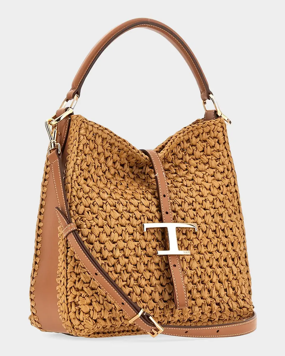 Tod's T Timeless Mini Raffia Bucket Bag | Thumbnail 7 Tod's T Timeless Mini Raffia Bucket Bag | Thumbnail 7