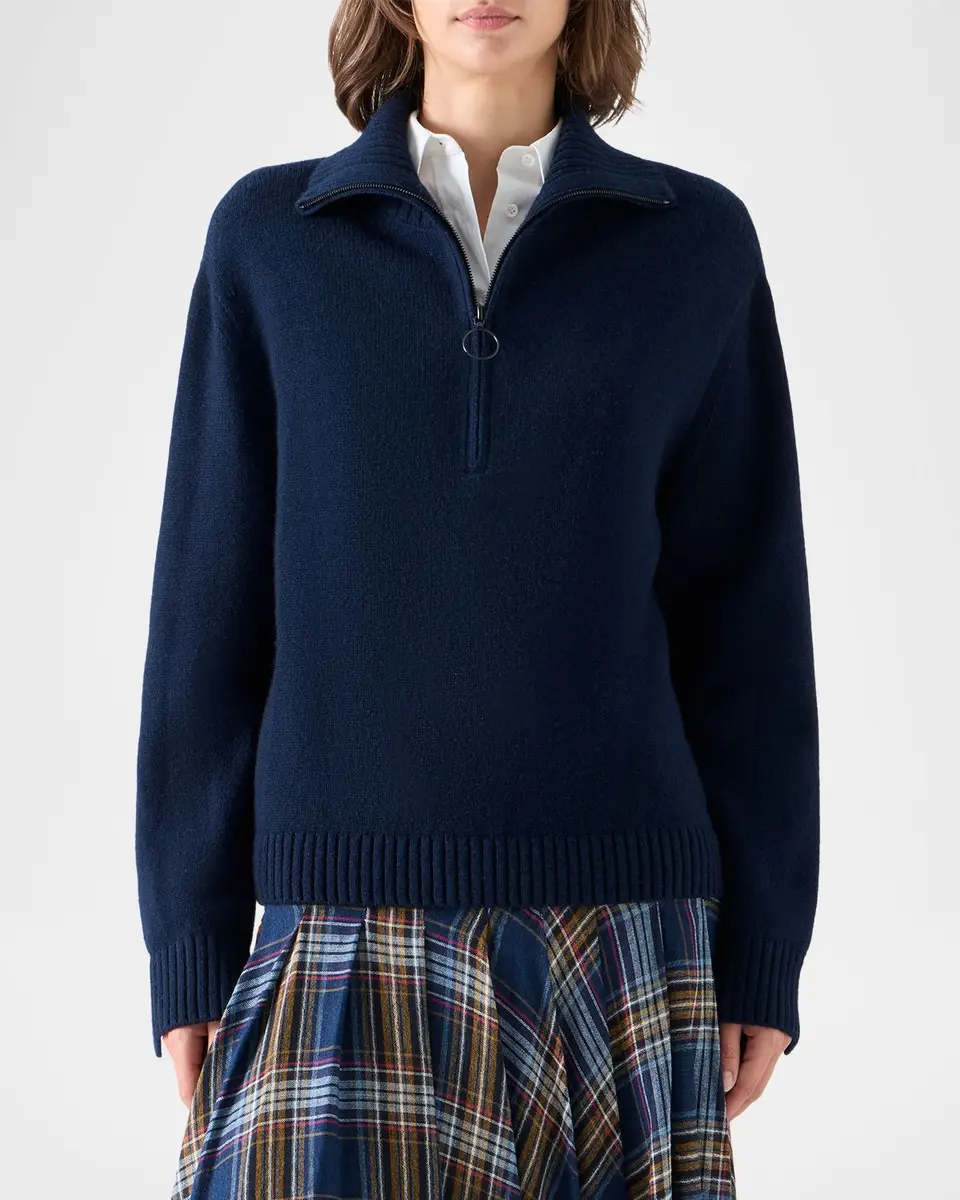 Akris punto Chunky Yak Knit Half-Zip Pullover | Thumbnail 4 Akris punto Chunky Yak Knit Half-Zip Pullover | Thumbnail 4