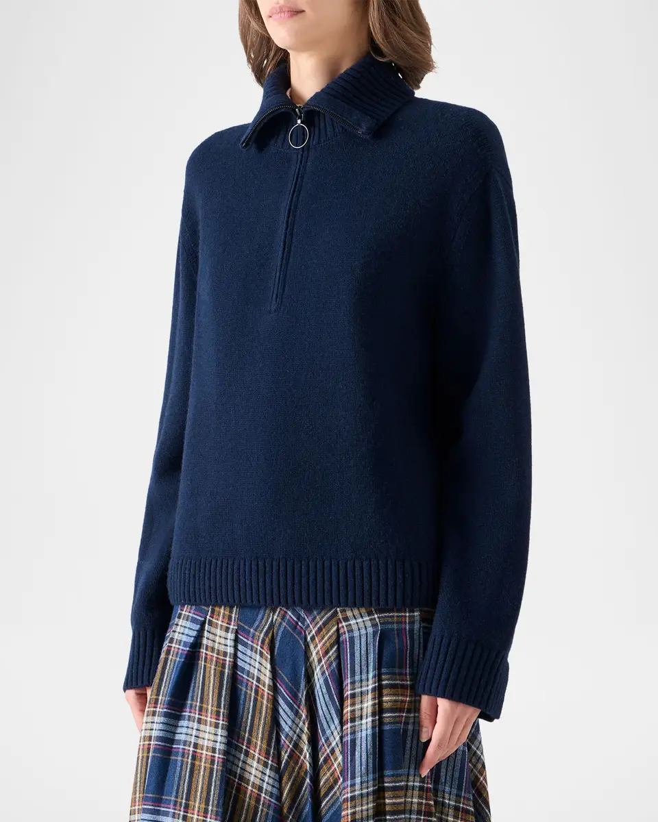 Akris punto Chunky Yak Knit Half-Zip Pullover | Thumbnail 6 Akris punto Chunky Yak Knit Half-Zip Pullover | Thumbnail 6