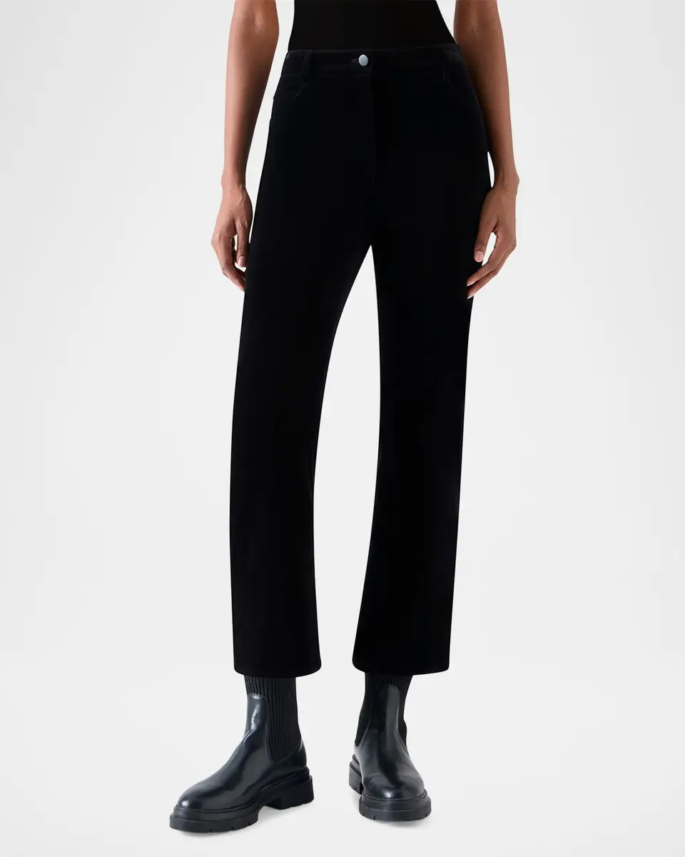 Akris punto Cali Stretch Velvet Bootcut Pants | Thumbnail 2 Akris punto Cali Stretch Velvet Bootcut Pants | Thumbnail 2
