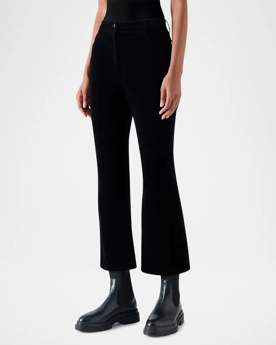 Akris punto Cali Stretch Velvet Bootcut Pants | Thumbnail 4 Akris punto Cali Stretch Velvet Bootcut Pants | Thumbnail 4