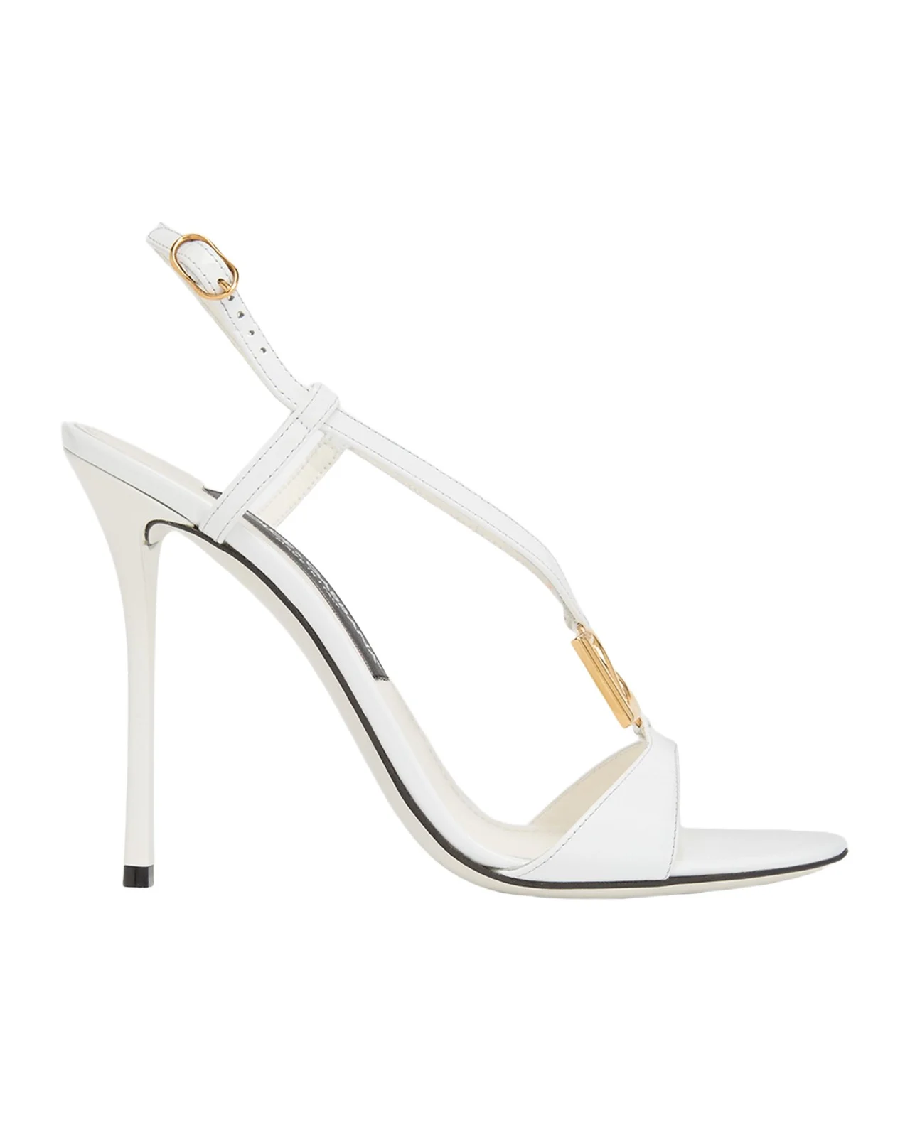 Dolce & Gabbana 105mm DG Leather Ankle-Strap Sandals