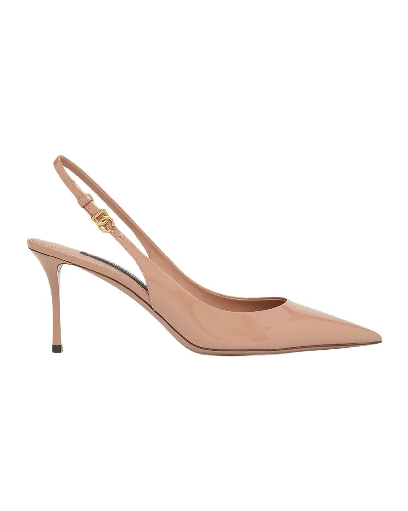 Dolce & Gabbana 75mm DG Vernice Patent Leather Slingback Pumps | Image 1 Dolce & Gabbana 75mm DG Vernice Patent Leather Slingback Pumps | Image 1